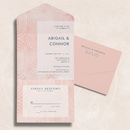 Invitación Todo En Uno Boda de óvalos y círculos de moda