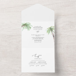 Invitación Todo En Uno Boda de Palm Tropical