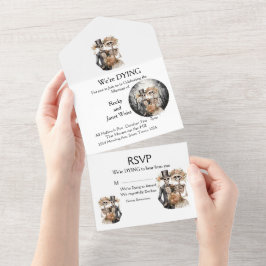 Invitación Todo En Uno Boda de parejas esqueléticas
