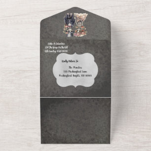 Invitación Todo En Uno Boda de parejas esqueléticas