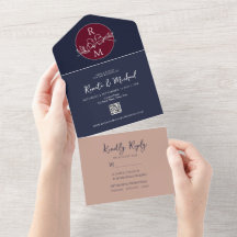 Boda de Rosa Burgundy y Azul Marino