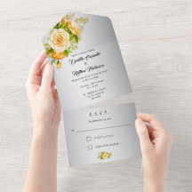 Boda de Rosas Amarillas y Plata Elegantes 