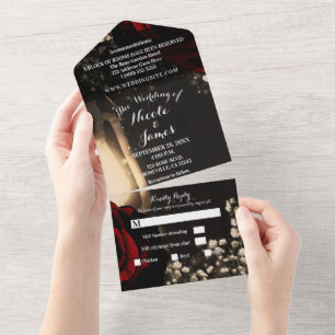 Invitación Todo En Uno Boda de RSVP + RSVP   
