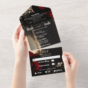 Invitación Todo En Uno Boda de RSVP + RSVP    