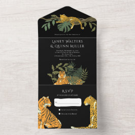 Invitación Todo En Uno Boda de Safari de Grandes Felinos Salvajes