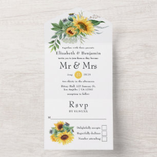 Invitación Todo En Uno Boda de Suculentas de Eucalipto Tropical