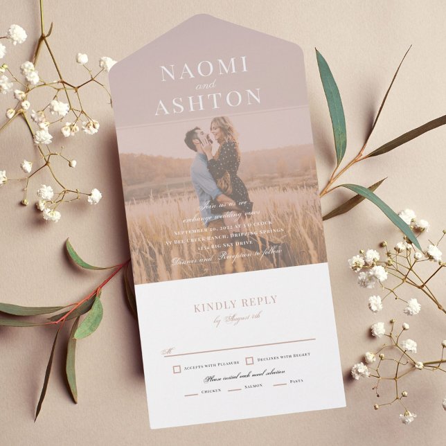 Invitación Todo En Uno Boda de superposición cepillado (Subido por el creador)