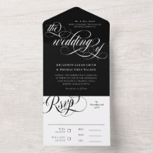 Boda de Swirls Black White Elegant