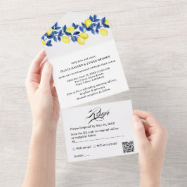 Invitación Todo En Uno Boda de verano con cítricos de limón
