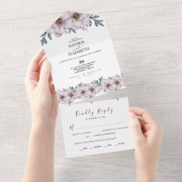 Invitación Todo En Uno Boda de verano de eucalipto floral