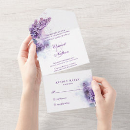Invitación Todo En Uno Boda de verano de Lilac Whisper Spring
