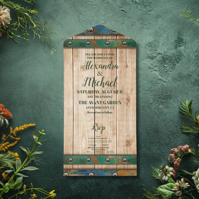 Invitación Todo En Uno Boda de viñedos de Moda moderna (Subido por el creador)