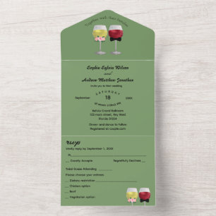 Invitación Todo En Uno Boda de vino de la pareja moderna Boho Arch