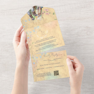 Invitación Todo En Uno Boda de Whimsical Woodland Wildflower Meadow