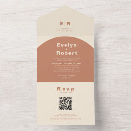 Invitación Todo En Uno Boda del Arco de Terracotta