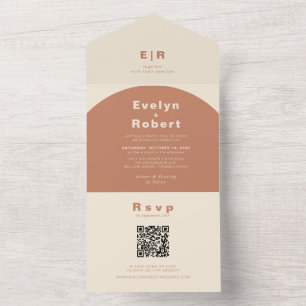 Invitación Todo En Uno Boda del Arco de Terracotta