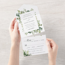 Invitación Todo En Uno Boda del follaje verde Eucalyptus