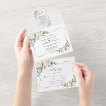 Boda del marco dorado de Lilies imperiales blancos