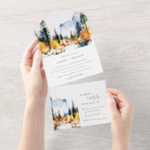 Boda del paisaje de invierno de Mountain River Fal