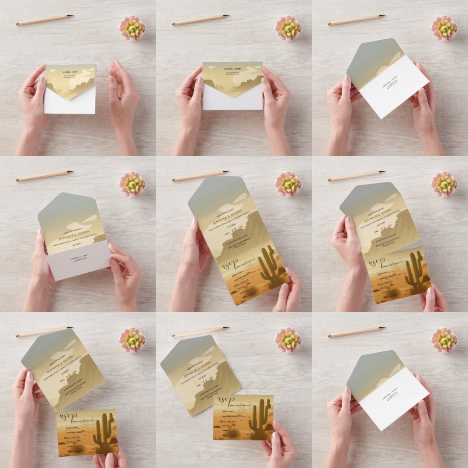 Invitación Todo En Uno Boda del paisaje del desierto