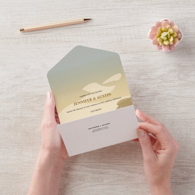 Invitación Todo En Uno Boda del paisaje del desierto (Video)