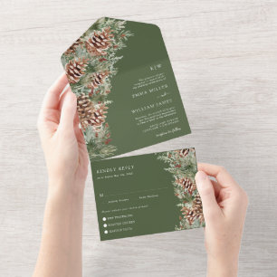 Invitación Todo En Uno Boda del Pino Verde