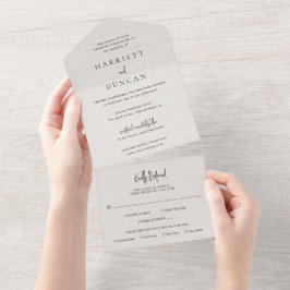 Invitación Todo En Uno Boda elegante atemporal en beige neutro