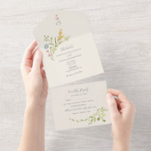 Boda Elegante de Acuarela con Flores Silvestres