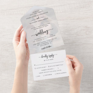 Invitación Todo En Uno Boda Elegante de guión gráfico