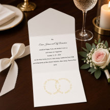 Boda elegante, nombres escritos en oro en círculos