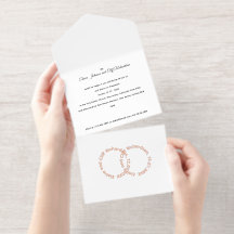 Boda elegante, nombres escritos en oro rosa,