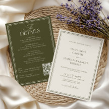 Todo en uno Boda Elegante Verde Oliva Dinero Antig