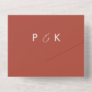 Invitación Todo En Uno Boda elegante y moderno de Terracota