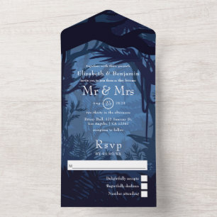 Invitación Todo En Uno Boda en bosque de selva tropical