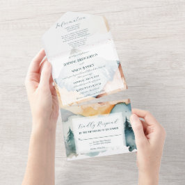 Invitación Todo En Uno Boda en la Montaña Brumosa