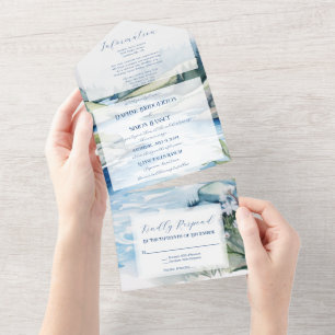 Invitación Todo En Uno Boda en la Montaña Brumosa