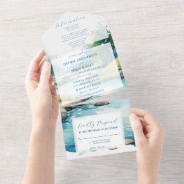 Invitación Todo En Uno Boda en la Montaña Brumosa