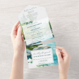 Invitación Todo En Uno Boda en la Montaña Brumosa