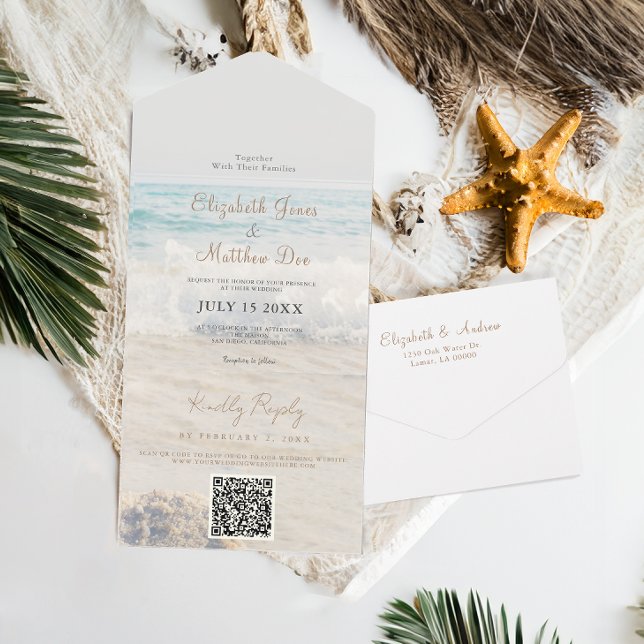 Invitación Todo En Uno Boda En La Playa Boda En La Playa (Subido por el creador)