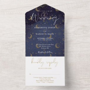 Invitación Todo En Uno Boda Espiritual Celestial Elegante