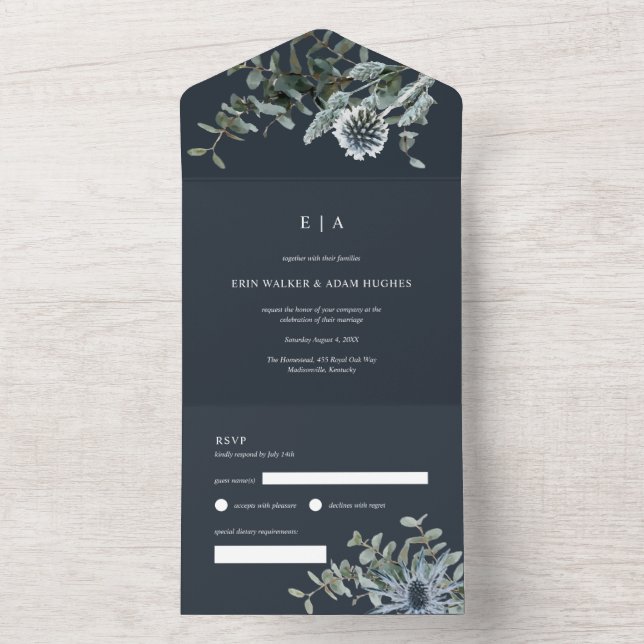 Invitación Todo En Uno Boda Eucalyptus (Interior)
