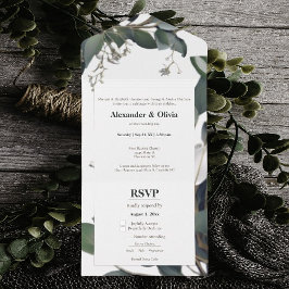 Invitación Todo En Uno Boda Eucalyptus Moderno