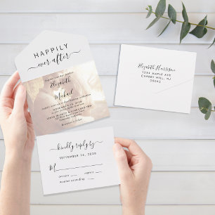 Invitación Todo En Uno Boda Feliz Nunca Después De La Foto