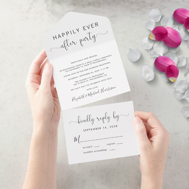 Invitación Todo En Uno Boda Fiesta Felices para Siempre (Subido por el creador)