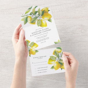 Invitación Todo En Uno Boda Flor de Limón