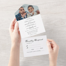 Invitación Todo En Uno Boda floral acuarela de verano