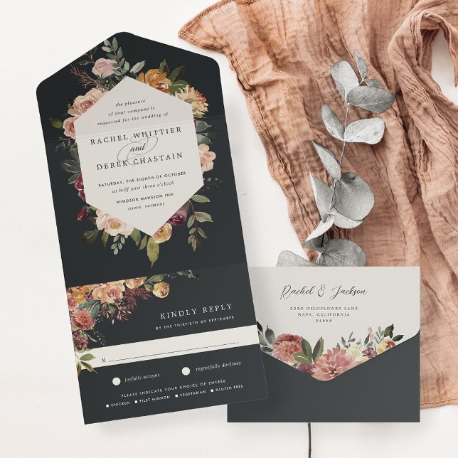 Invitación Todo En Uno Boda Floral Acuarela Rústica (Subido por el creador)