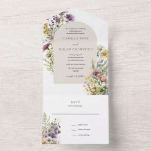 Invitación Todo En Uno Boda floral acuática