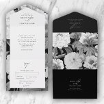 Invitación Todo En Uno Boda Floral de color de agua para personas negras<br><div class="desc">Un hermoso diseño boda de acuarela blanca y negra con peonías. Un elegante . Un diseño elegante perfecto para todo aquel que ame las flores de color marrón, los ilustraciones en blanco y negro y la papelería boda con temática botánica. Un diseño único de invitación a la boda en blanco...</div>