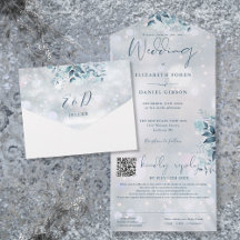 Boda Floral de Copos de Nieve Código QR